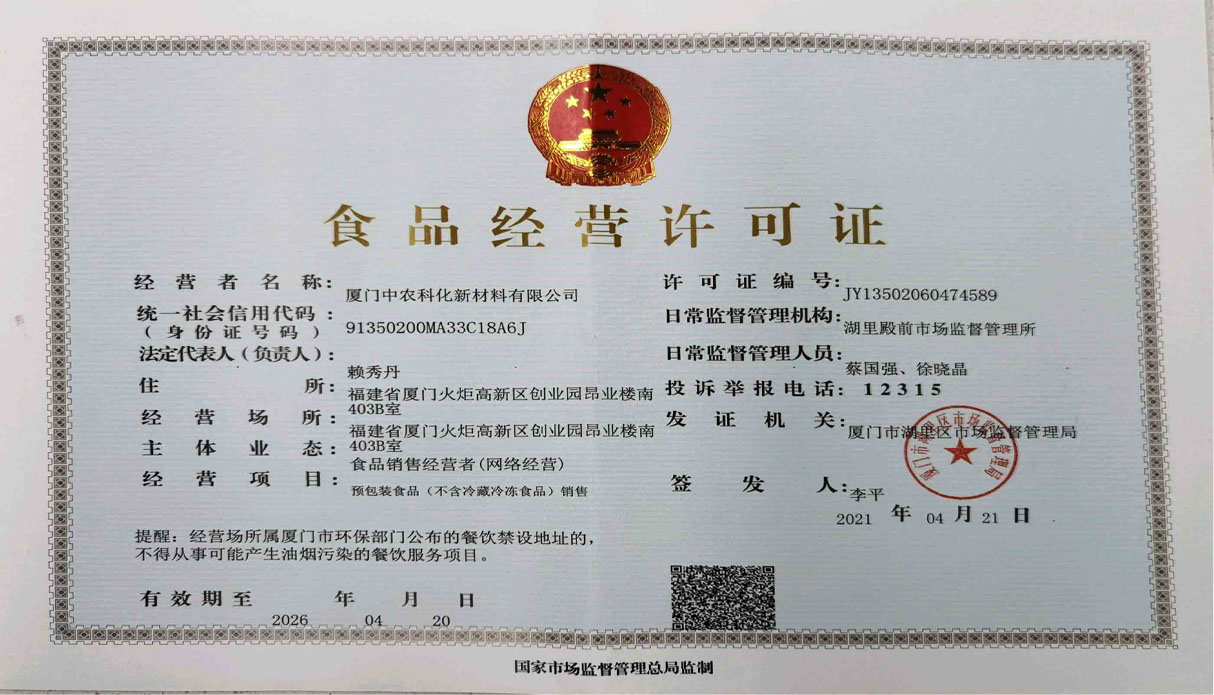 食品經營許可證